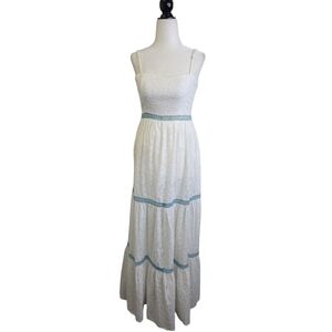 Red carter tiered floor length dress